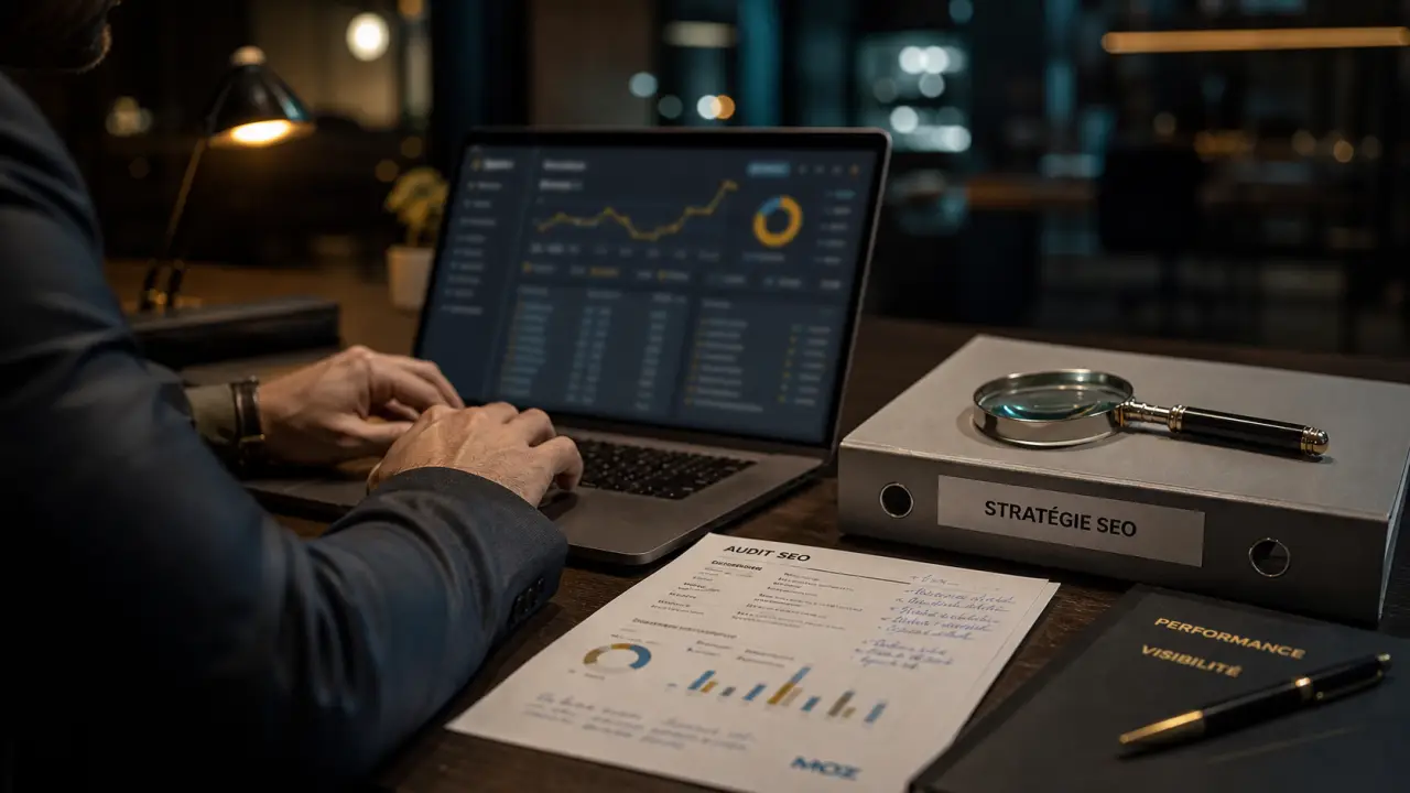 Agence de communication SEO : audit SEO en bureau moderne