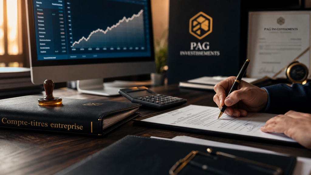 Compte titre entreprise : investir la trésorerie en ETF, actions et obligations sans plafond