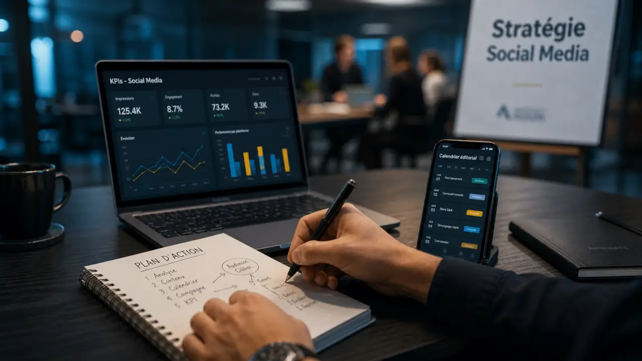 Formation social media manager : stratégie, KPI et calendrier éditorial