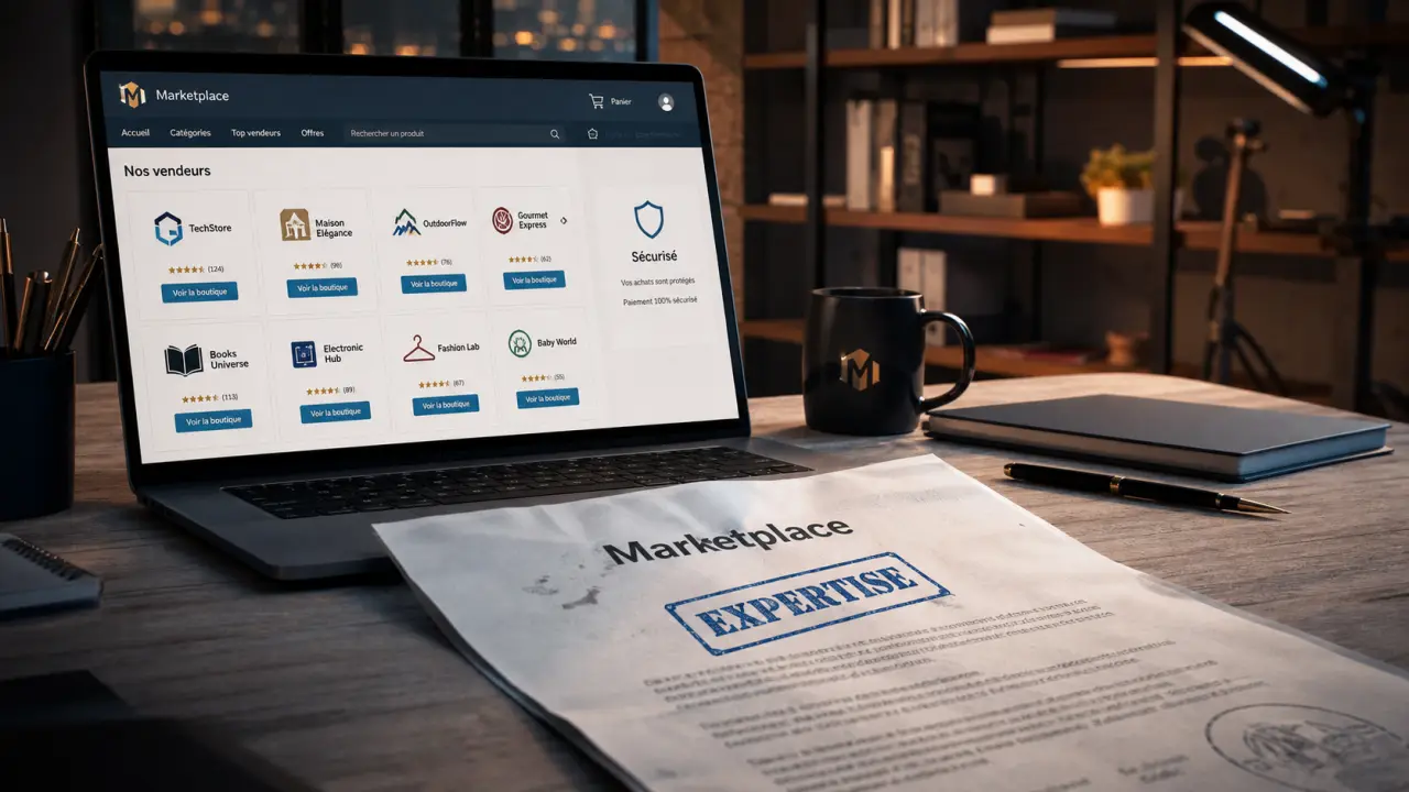 Marketplace définition : interface place de marché e-commerce sécurisée