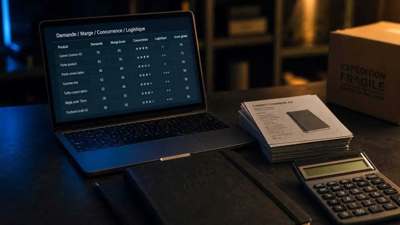 Que vendre en ligne : tableau marge, concurrence et logistique, produits physiques et services numériques