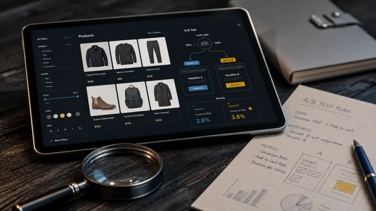 Exemple de boutique en ligne à analyser avant lancement e-commerce