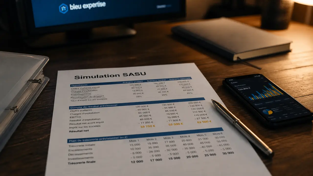 Simulation revenu SASU : revenu net, super net et trésorerie
