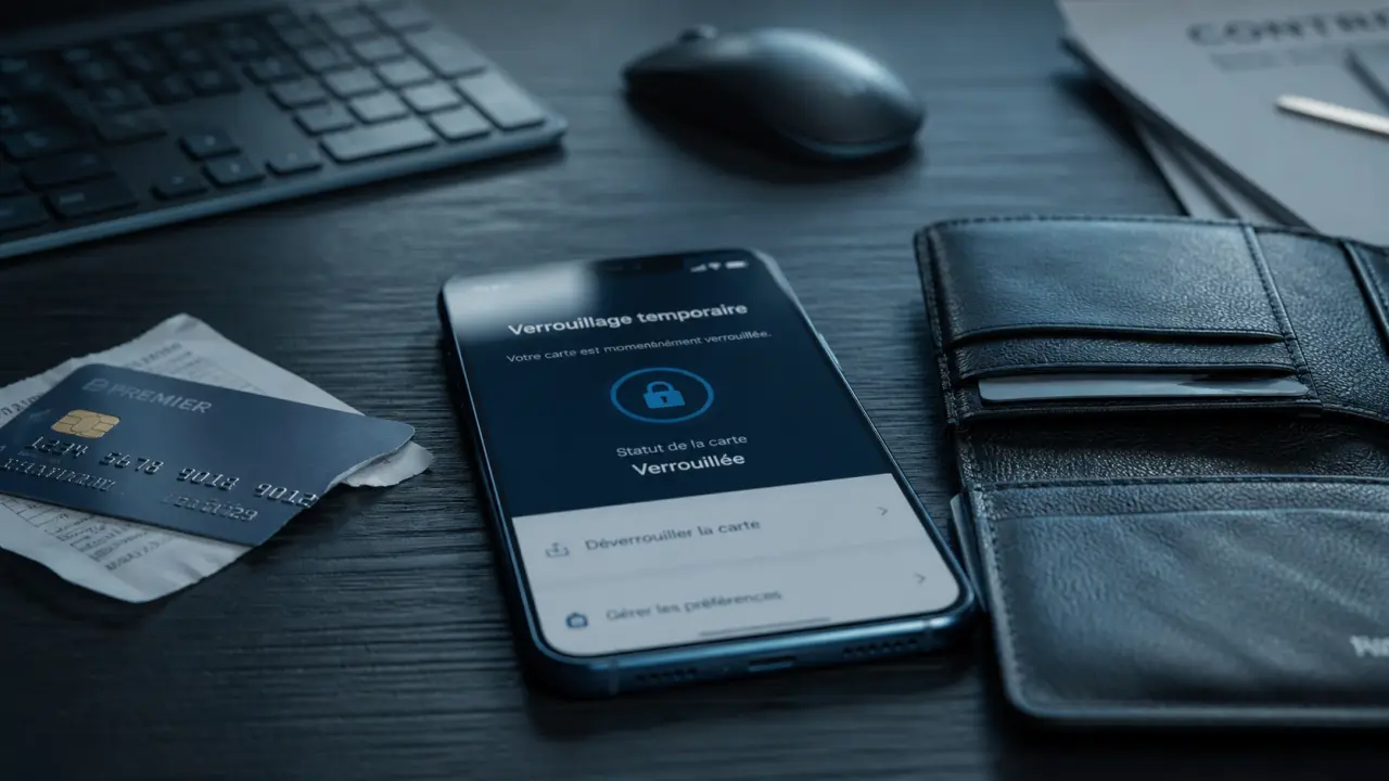 Verrouillage temporaire carte bleue : carte verrouillée sur smartphone