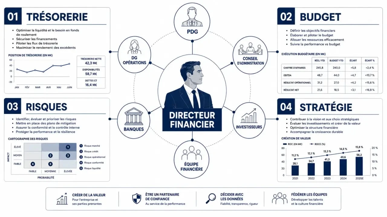 CFO : schéma éditorial des missions et interlocuteurs du directeur financier