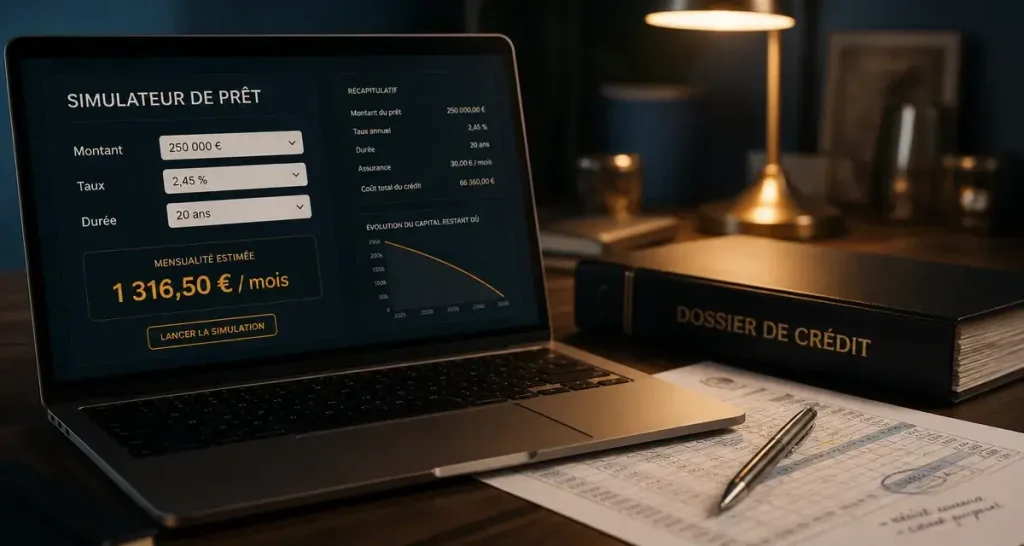 Simulation de prêt professionnel : calculez vos mensualités et votre capacité d’emprunt